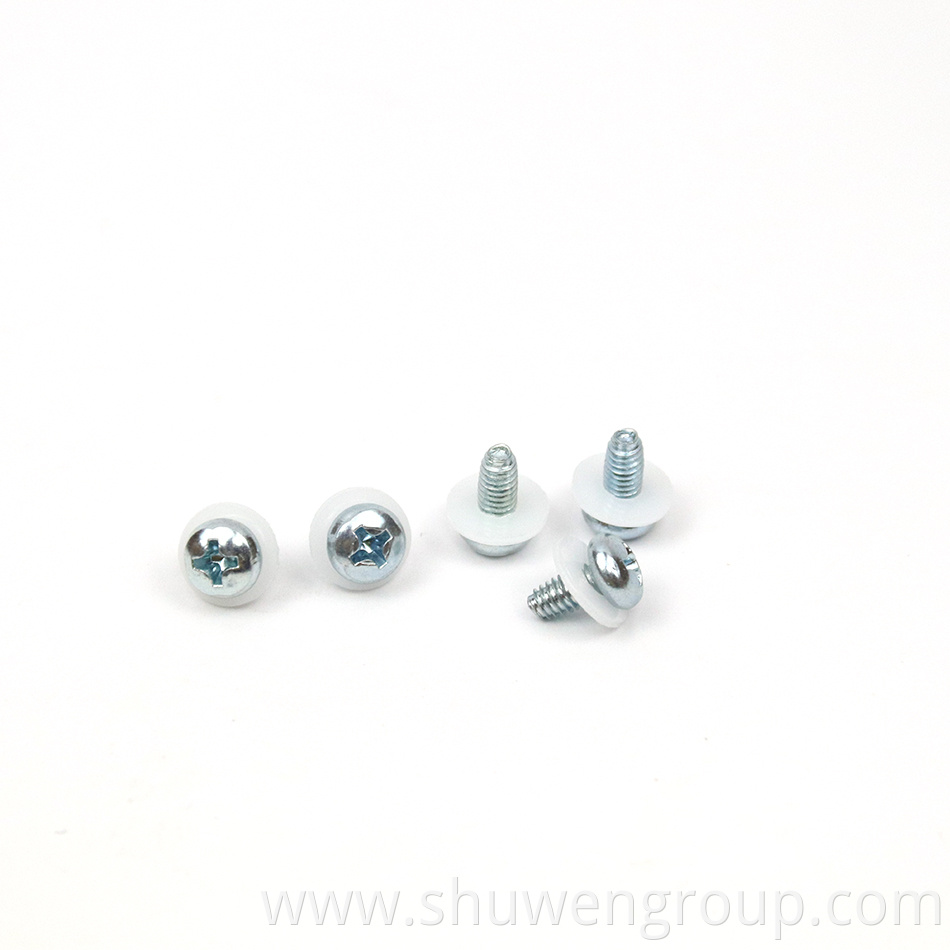 M3.5 Zinc coated SEMS Screws with plastic washer